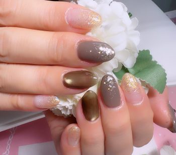 Cenbless　成増フェイシャル＆ネイルサロン　シックなカーキブラウンで楽しむ大人の晩夏ネイル