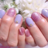 Cenbless　成増フェイシャル＆ネイルサロン　ラベンダー×ライラックで大人可愛く♪輝きを楽しむ秋ネイル