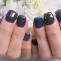 成増徒歩3分のフェイシャルエステ・ネイルサロン ビューティスタジオCenbless（センブレス）　ブラック×デニムブルーでモードに♪大人のアシンメトリーネイル