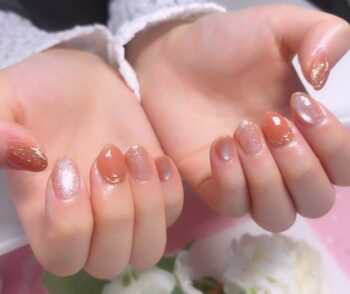 Cenbless 成増フェイシャル&ネイルサロン 秋色テラコッタへカラーチェンジ♪人気素材を詰め込んだ大人ネイル