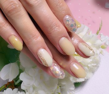 Cenbless 成増フェイシャル&ネイルサロン イチョウの色づきを思わせる♪ペールカラーの晩夏ネイル