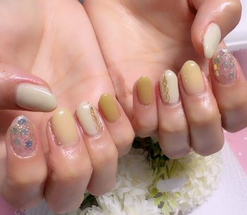 Cenbless 成増フェイシャル&ネイルサロン イチョウの色づきを思わせる♪ペールカラーの晩夏ネイル
