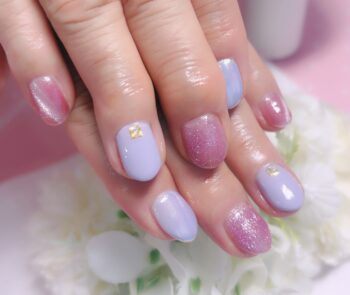 Cenbless 成増フェイシャル&ネイルサロン ラベンダー×ライラックで大人可愛く♪輝きを楽しむ秋ネイル