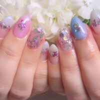 Cenbless　成増フェイシャル＆ネイルサロン　久しぶりのカラフルネイル♪オーロラ煌めく秋のキラキラデザイン